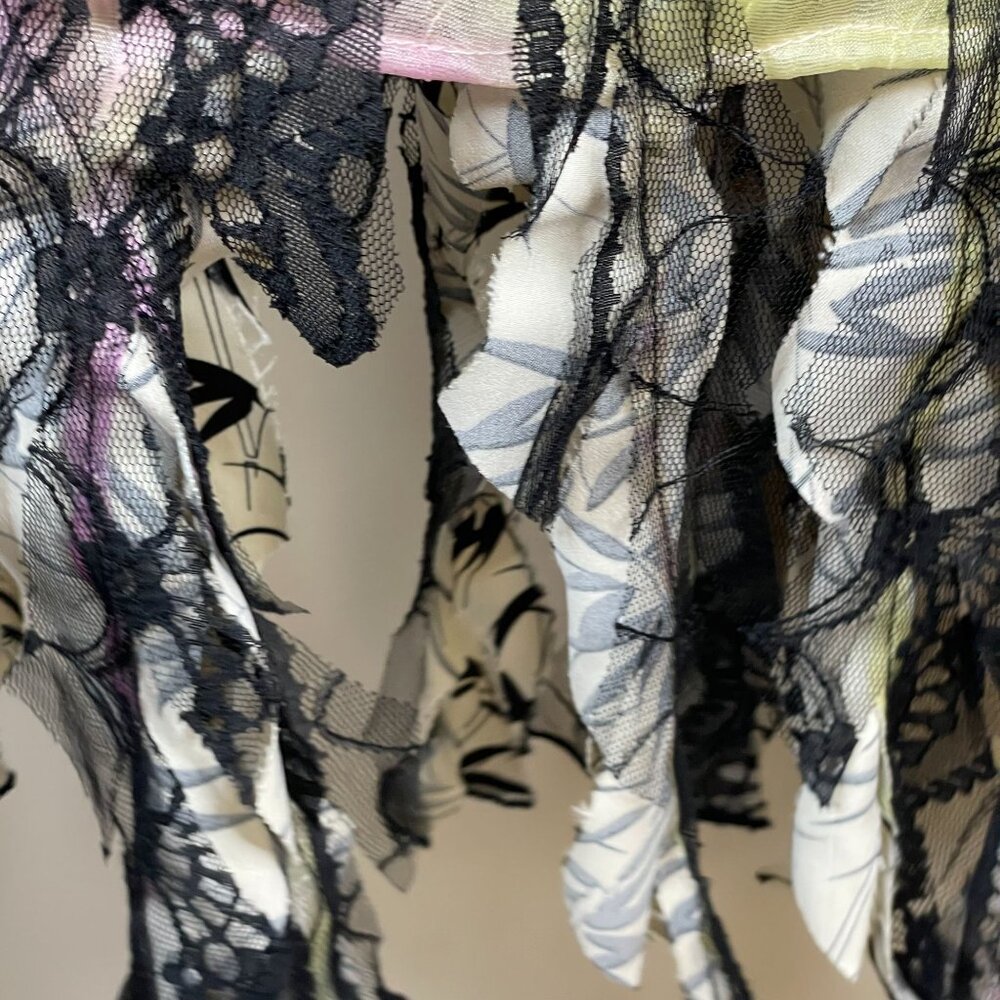 Lindi NY Whimsigoth Fairy‎ Grunge Midi Dress Size M Reversible Fringe Lace Flowy - Picture 7 of 14